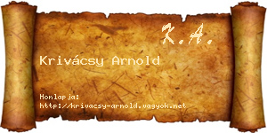 Krivácsy Arnold névjegykártya