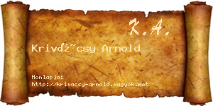 Krivácsy Arnold névjegykártya