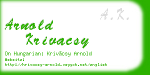 arnold krivacsy business card